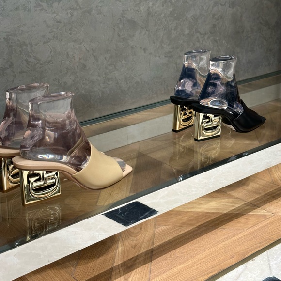 GIANFRANCO FERRE GF Open Toe Metal Heel Sandals - Picture 2 of 2